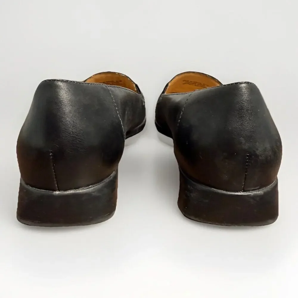 Trotters Black Leather Loafers Women’s Size 10M Chain Accent Made in Brazil - Picture 6 of 12